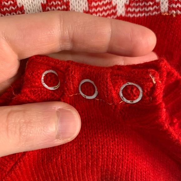 Vintage Christmas knit sweater onesie/ top - Picture 4 of 5